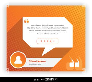 Commentaires des clients modernes ou avis des clients sur les médias sociaux et le modèle de carte Web Illustration de Vecteur