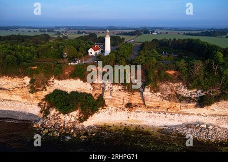 Phare de Stevns Klint, Hojerup, Zélande, Danemark Banque D'Images