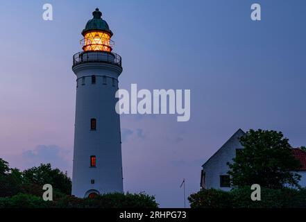 Phare de Stevns Klint, Hojerup, Zélande, Danemark Banque D'Images