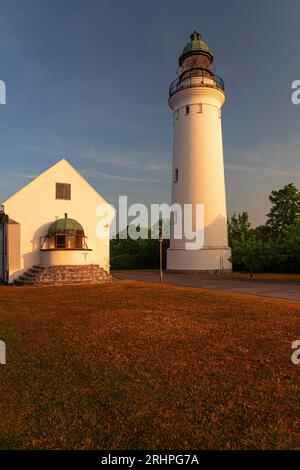 Phare de Stevns Klint, Hojerup, Zélande, Danemark Banque D'Images