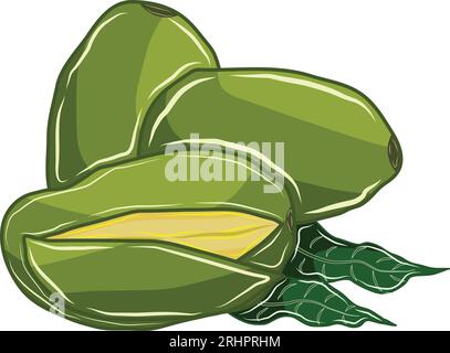 Trois mangues vert foncé Illustration de Vecteur