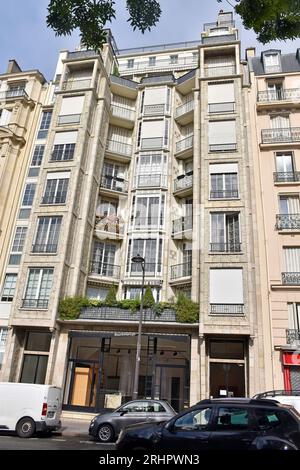 Un immeuble d'appartements à Paris, un important travail précoce par les frères architectes Auguste et Gustave Perret, construit en 1903-05, une œuvre phare de l'a moderne Banque D'Images