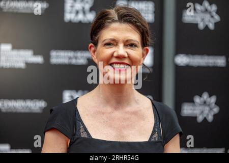 Édimbourg, Royaume-Uni. 18 août 2023 photo : Isabel David (directrice exécutive de Screen Scotland). Le Festival international du film d'Édimbourg s'ouvre avec la première mondiale de Silent Roar, le premier long métrage de l'écrivain et réalisateur écossais Johnny Barrington. Crédit : Rich Dyson/Alamy Live News Banque D'Images