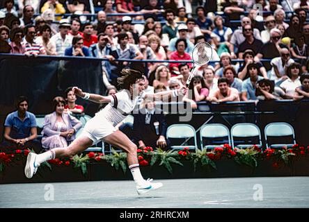 Jimmy Connors (USA) en compétition à l'US Open Tennos 1981. Banque D'Images