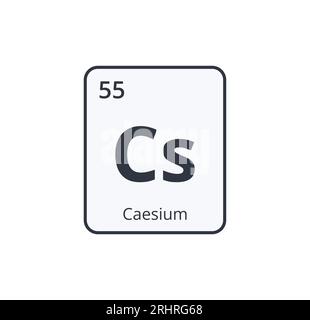 Symbole chimique du césium. Illustration de Vecteur