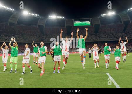 Bari, Italie. 18 août 2023. SSC Bari célèbre lors du SSC Bari vs Palermo FC, match italien de football Serie B à Bari, Italie, août 18 2023 crédit : Agence de photo indépendante/Alamy Live News Banque D'Images