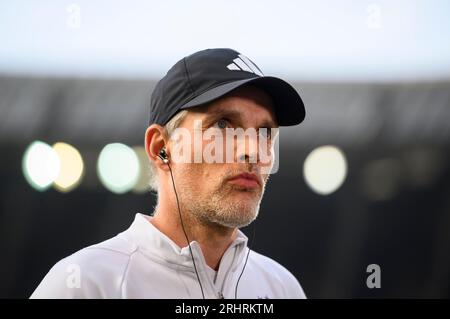 Entraîneur Thomas TUCHEL (M) football 1e Bundesliga, 1e journée, SV Werder Bremen (HB) - FC Bayern Munich (M), le 18 août 2023 à Brême/Allemagne. La réglementation #DFL interdit toute utilisation de photographies comme séquences d'images et/ou quasi-vidéo # Banque D'Images