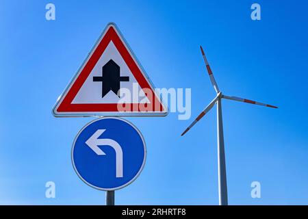 Droit de passage pour l'énergie éolienne, Allemagne, Basse-Saxe, Salzgitter Banque D'Images