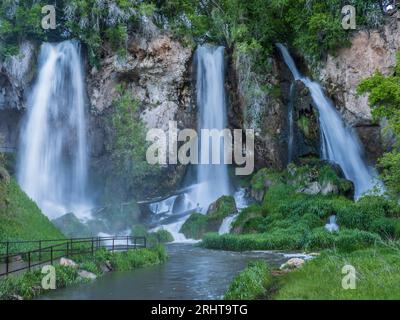 Les chutes, Rifle Falls State Park, Rifle, Colorado. Banque D'Images