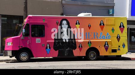 Hollywood, États-Unis. 18 août 2023. Camion CHERlato sur Fairfax Avenue le 18 août 2023 à Hollywood, CA. © Janet Gough/AFF-USA.com crédit : AFF/Alamy Live News Banque D'Images