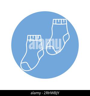 Icône de la ligne noire des chaussettes pour bébé. Pictogramme pour page Web, application mobile, Promo. Illustration de Vecteur