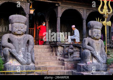 Népal, vallée de Katmandou, ville de Bhaktapur, place Dattatreya, Temple Dattatreya Banque D'Images