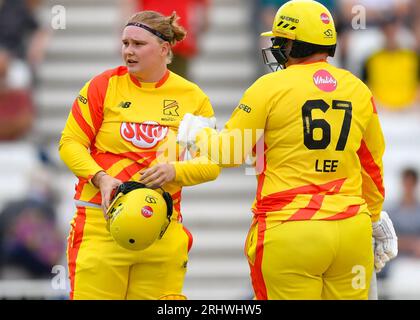 Nottingham, royaume-Uni. 19 août 2023. De gauche à droite Bryony Smith (Trent Rockets) au 100 at Trent Bridge (Trent Rockets v Birmingham Phoenix). Crédit : photo : Mark Dunn/Alamy Live News (Sports) Banque D'Images