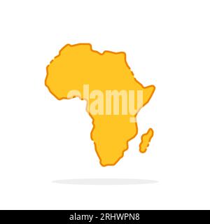 icône simple de dessin animé jaune linéaire afrique Illustration de Vecteur