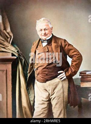 Portrait de Louis Adolphe Thiers (1797-1877), homme d'État et historien français par Disderi vers 1860 - photo colorié utérieurement - coloriage ultérieur. Banque D'Images