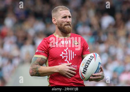 Leigh, Royaume-Uni. 19 août 2023. Leigh Sports Stadium, Leigh Sports Village, sale Way, Leigh, Greater Manchester, 19 août 2023. Betfred Super League Leigh Leopards v Catalan Dragons Sam Tomkins of Catalans Dragons crédit : Touchlinepics/Alamy Live News Banque D'Images