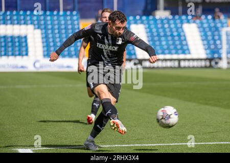 David Worrall #7 de Barrow AFC lors du match de Sky Bet League 2 entre Stockport County et Barrow au Edgeley Park Stadium, Stockport le samedi 19 août 2023. (Photo : Mike Morese | MI News) crédit : MI News & Sport / Alamy Live News Banque D'Images