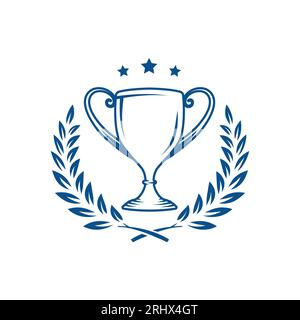 Modèle de conception de logo de trophée. Icône du logo du trophée Champions. Vecteur et illustration. Illustration de Vecteur