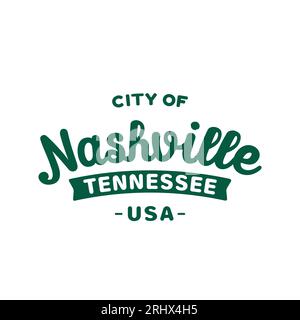 Modèle de conception de lettrage Nashville. Nashville, Tennessee conception typographique. Vecteur et illustration. Illustration de Vecteur