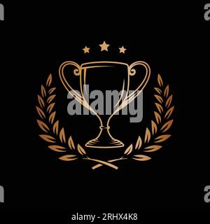 Modèle de conception de logo de trophée. Icône du logo du trophée Champions. Vecteur et illustration. Illustration de Vecteur