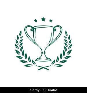 Modèle de conception de logo de trophée. Icône du logo du trophée Champions. Vecteur et illustration. Illustration de Vecteur