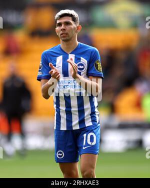 Julio Enciso de Brighton et Hove Albion après le match de Premier League au Molineux, Wolverhampton. Date de la photo : Samedi 19 août 2023. Banque D'Images