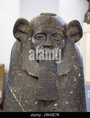 Le Caire, Musée égyptien, sphinx d'Amenemhat II Relativement inhabituel car sa tête a des traits de lion (crinière), alors que ce n'est généralement que son corps. Banque D'Images