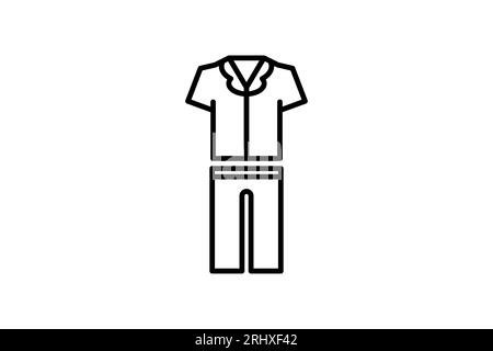 Icône pyjama. Icône liée aux vêtements. convient pour la conception de sites web, l'application, les interfaces utilisateur. style d'icône de ligne. Conception vectorielle simple modifiable Illustration de Vecteur