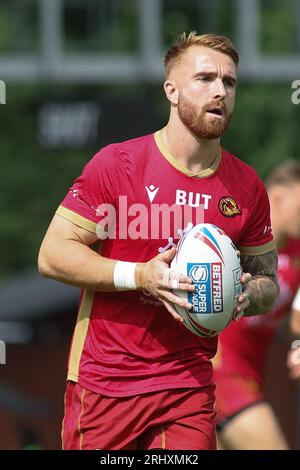 Leigh, Royaume-Uni. 19 août 2023. Leigh Sports Stadium, Leigh Sports Village, sale Way, Leigh, Greater Manchester, 19 août 2023. Betfred Super League Leigh Leopards v Catalan Dragons Adam Keighran of Catalans Dragons crédit : Touchlinepics/Alamy Live News Banque D'Images