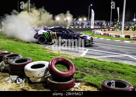 New Alamein, Égypte. 19 août 2023. Un concurrent se produit lors du défi de dérive du Misr International Motorsport Championship à New Alamein City, Égypte, le 19 août 2023. Crédit : Ahmed Gomaa/Xinhua/Alamy Live News Banque D'Images