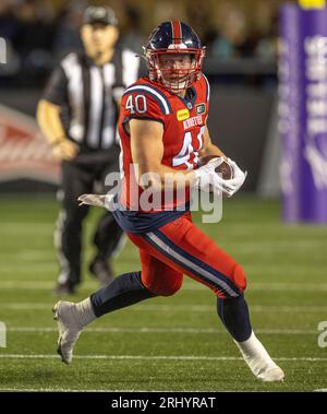 Ottawa, Canada. 19 août 2023. James Tuck (40) des Alouettes de Montréal joue en saison régulière dans la Ligue canadienne de football (LCF) entre les Alouettes de Montréal aux Redblacks d'Ottawa. Les Alouettes de Montréal ont remporté le match 25-24. 2023 Copyright Sean Burges / Mundo Sport Images / Alamy Live News Banque D'Images