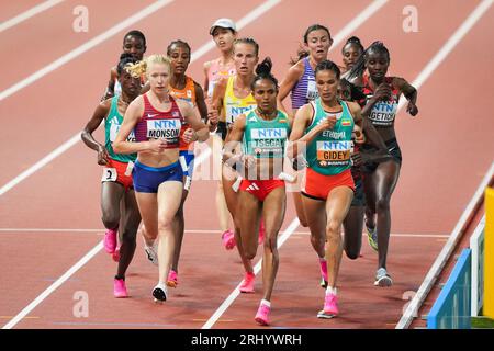 Budapest. 19 août 2023. Les athlètes concourent lors de la finale du 10000m féminin des Championnats du monde d'athlétisme Budapest 2023 à Budapest, Hongrie, le 19 août 2023. Crédit : Zheng Huansong/Xinhua/Alamy Live News Banque D'Images