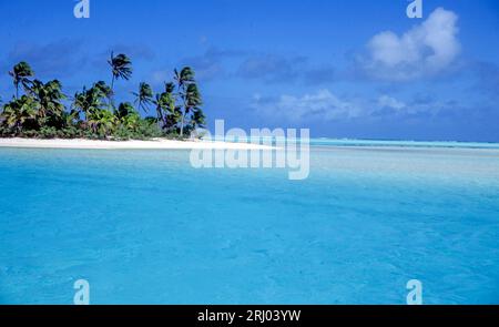 Paysage de la lagune Aitutaki, Îles Cook, Pacifique Sud. Banque D'Images