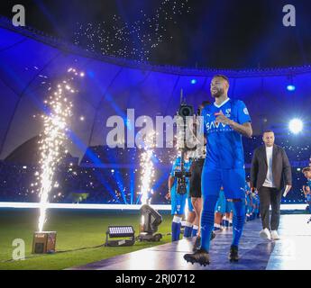 Riyad, Arabie saoudite. 19 août 2023. Neymar Jr est présenté comme le nouveau joueur d’Al Hilal Saudi FC avant le match de football de la SAFF Roshn Saudi Pro League 2023-24 entre Al Hilal Saudi FC et Al-Fayha au King Fahd International Stadium le 19 août 2023 à Riyad, en Arabie saoudite. Photo de Stringer / Power Sport Images crédit : Power Sport Images Ltd/Alamy Live News Banque D'Images