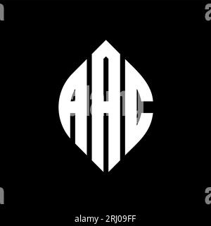Logo de lettre cercle AAC avec forme de cercle et d'ellipse. Lettres elliptiques AAC avec style typographique. Les trois initiales forment un logo circulaire. Ci AAC Illustration de Vecteur