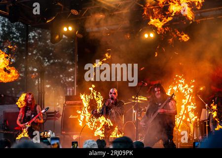 Horten, Norvège, 19 août 2023. Nordjevel au festival de Metal Midgardsblot 2023 au Midgard Viking Center à Horten, Norvège crédit : Frode Arnesen/Alamy Live News Banque D'Images