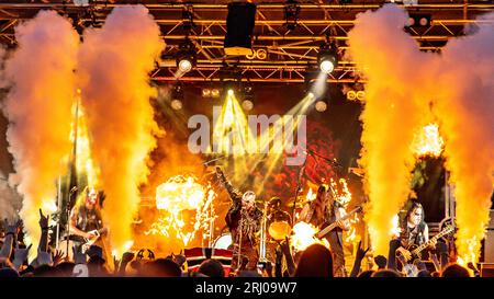 Horten, Norvège, 19 août 2023. Nordjevel au festival de Metal Midgardsblot 2023 au Midgard Viking Center à Horten, Norvège crédit : Frode Arnesen/Alamy Live News Banque D'Images