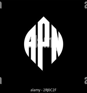 Logo de lettre cercle APN avec forme de cercle et d'ellipse. Lettres elliptiques APN avec style typographique. Les trois initiales forment un logo circulaire. Ci APN Illustration de Vecteur