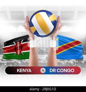 Kenya vs Dr Congo concept de compétition de match de volley-ball des équipes nationales de volley-ball. Banque D'Images