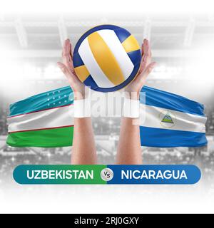 Ouzbékistan vs Nicaragua concept de compétition de volley-ball des équipes nationales de volley-ball. Banque D'Images