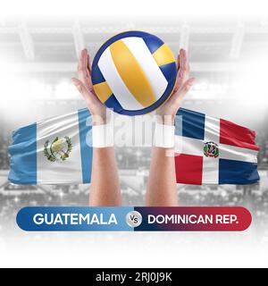 Guatemala vs République dominicaine équipe nationale de volley-ball concept de compétition de volley-ball match. Banque D'Images