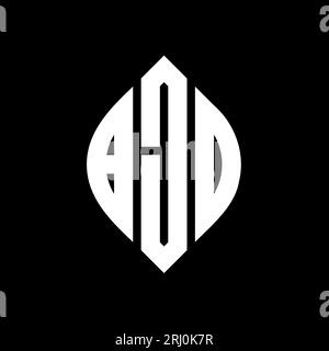 Logo de lettre cercle BJD avec forme de cercle et d'ellipse. Lettres elliptiques BJD avec style typographique. Les trois initiales forment un logo circulaire. BJD ci Illustration de Vecteur