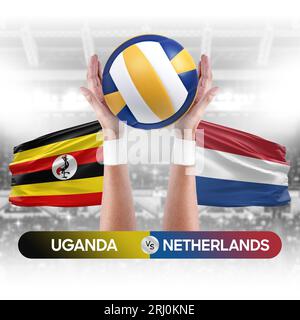 Ouganda vs pays-Bas concept de compétition de volley-ball des équipes nationales de volley-ball. Banque D'Images
