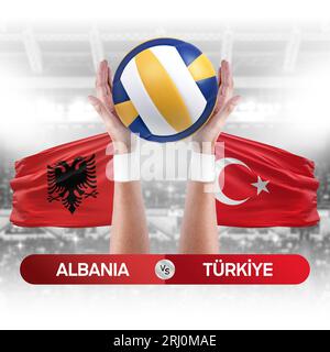 Albanie vs Turkiye concept de compétition de volley-ball des équipes nationales de volley-ball. Banque D'Images