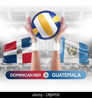 République dominicaine vs Guatemala équipe nationale de volley-ball concept de compétition de match. Banque D'Images