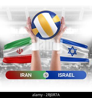 Iran vs Israël équipe nationale de volley-ball concept de compétition de match. Banque D'Images