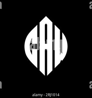 Conception de logo de lettre cercle CAW avec forme de cercle et d'ellipse. Lettres elliptiques CAW avec style typographique. Les trois initiales forment un logo circulaire. Ci TCA Illustration de Vecteur