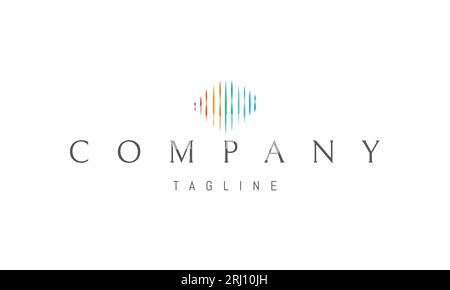 Logo vectoriel sur lequel une image abstraite du cerveau sous forme d'ondes. Illustration de Vecteur