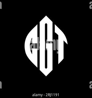 Logo de lettre cercle CGT avec forme de cercle et d'ellipse. Lettres elliptiques CGT avec style typographique. Les trois initiales forment un logo circulaire. Ci CGT Illustration de Vecteur