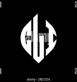 Logo de lettre circulaire CLI avec forme de cercle et d'ellipse. Lettres elliptiques CLI avec style typographique. Les trois initiales forment un logo circulaire. Ci CLI Illustration de Vecteur